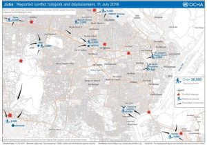 Locations of violence within Juba as of July 11. Source: UN OCHA